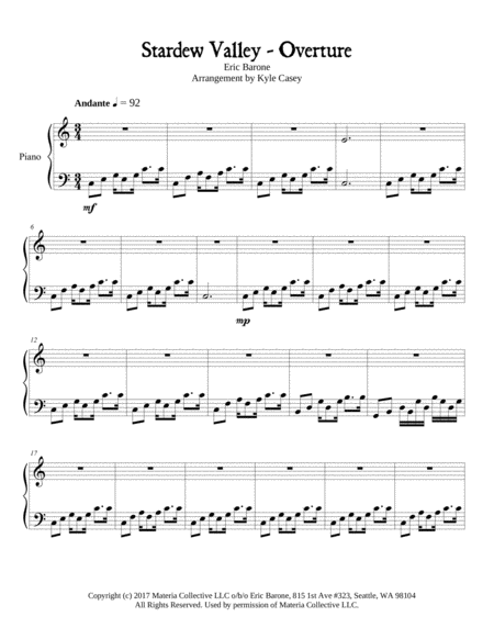Stardew Valley Overture Flute or Oboe and Piano Arrangement image number null