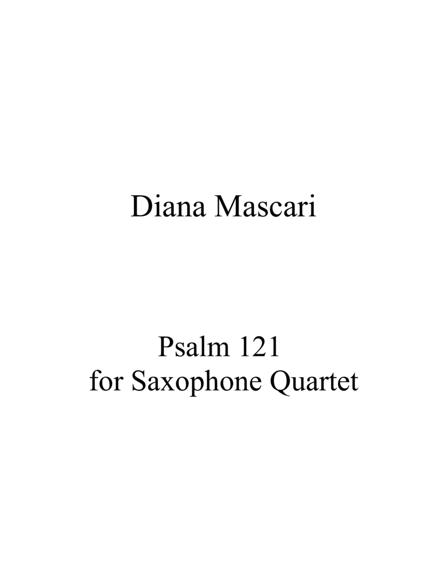 Psalm 121 for Saxophone Quartet Saxophone Quartet scores gallery preview page 1