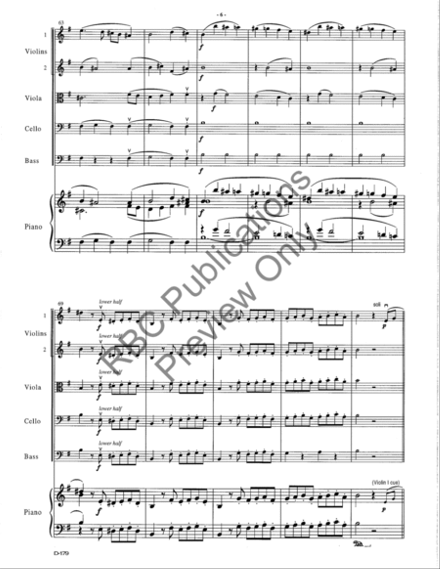 Allegro From Sonata In E Minor K305 String Orchestra scores gallery preview page 9
