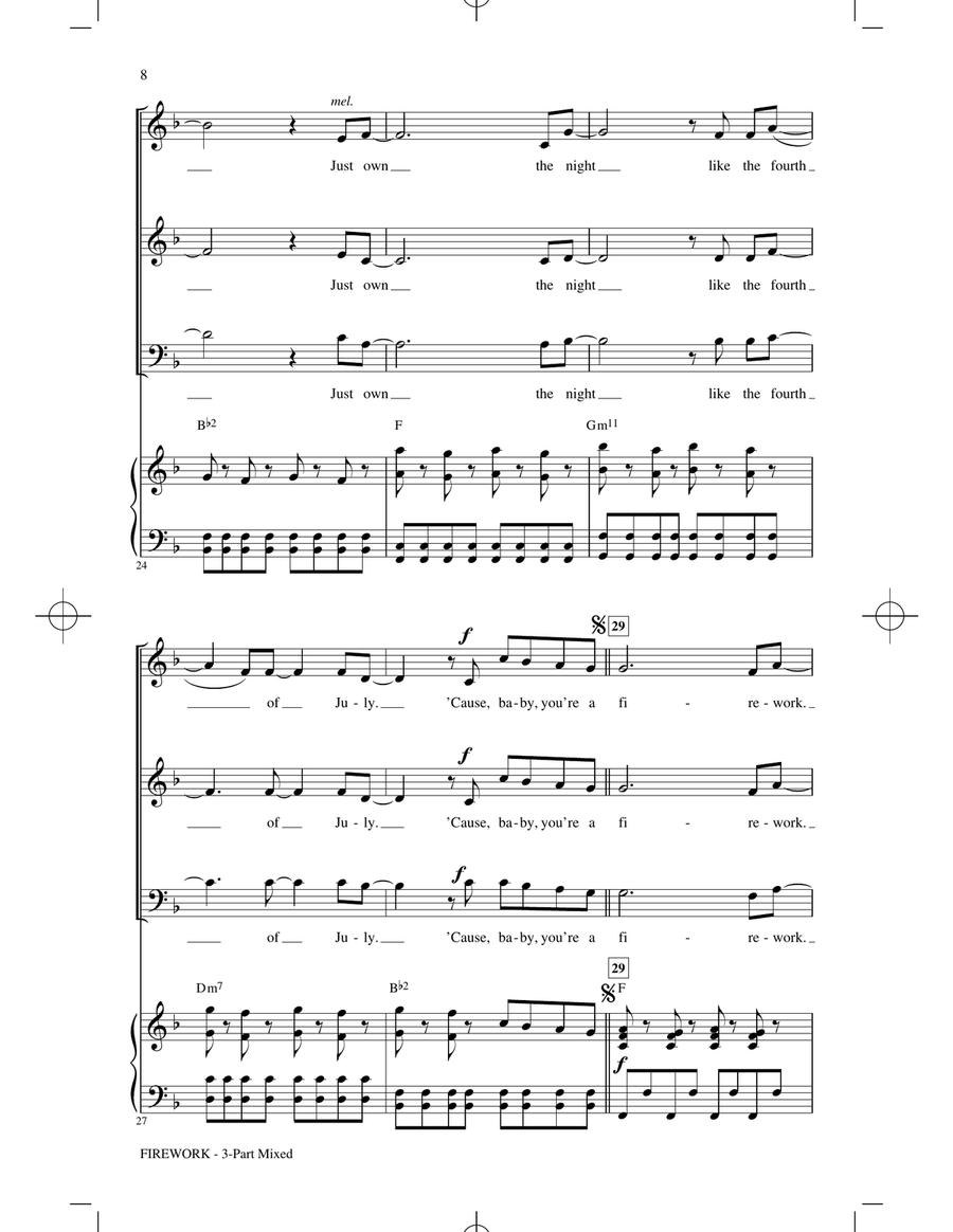 Firework (arr. Roger Emerson) 3-Part scores gallery preview page 6