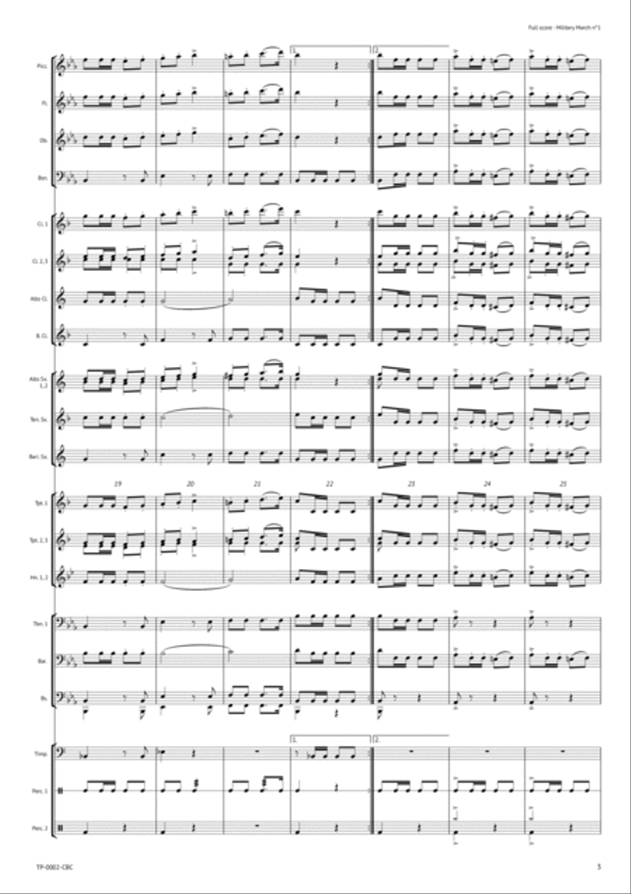 Military March No. 1 Concert Band scores gallery preview page 4