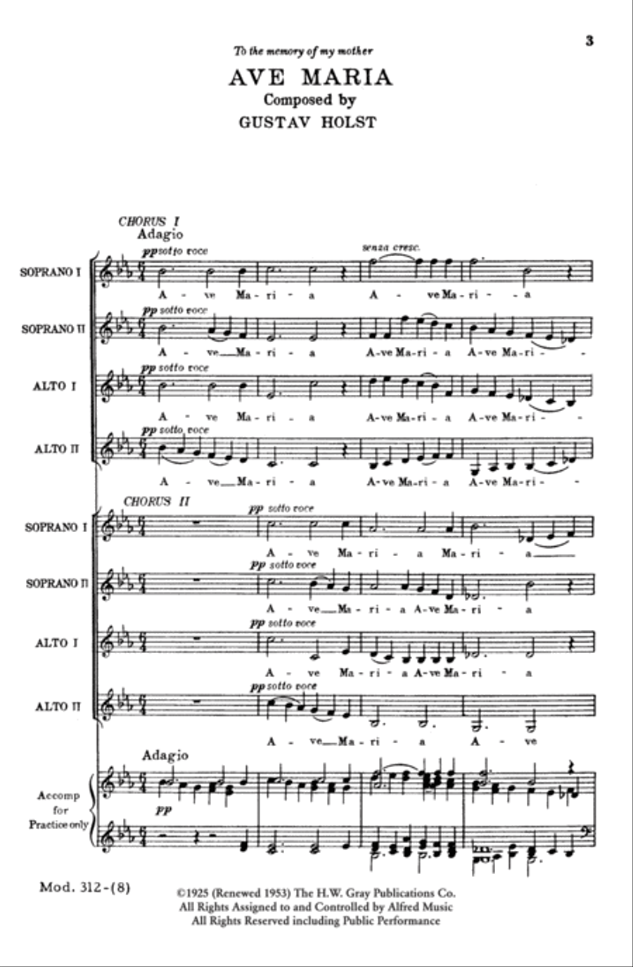 Ave Maria Ave Maria Women's Choir scores gallery preview page 3