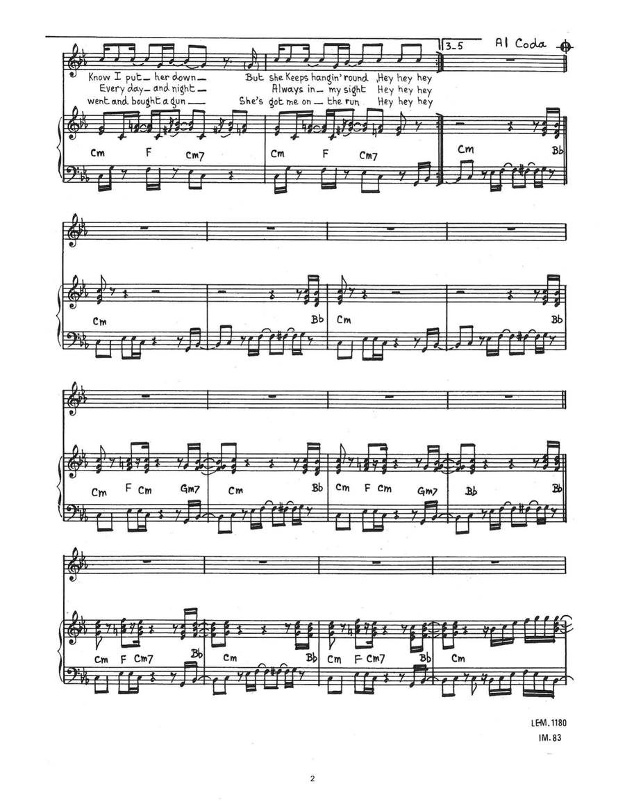 Hey Policeman Piano, Vocal scores gallery preview page 2