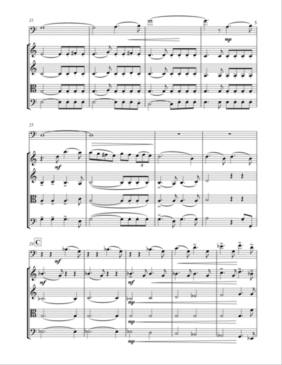Vignettes (Three Scenes for Bassoon and String Quartet) Chamber Music scores gallery preview page 5