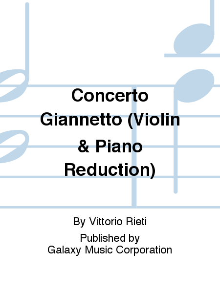 Concerto Giannetto (Violin & Piano Reduction)