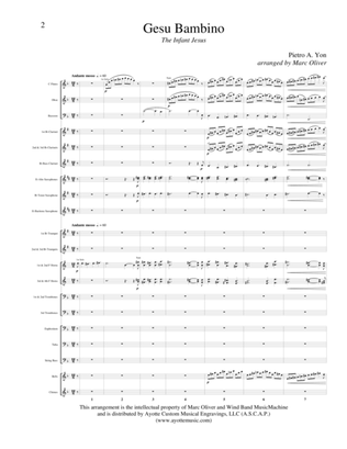 Gesu Bambino by Pietro Yon arranged for Concert Band by Marc Oliver