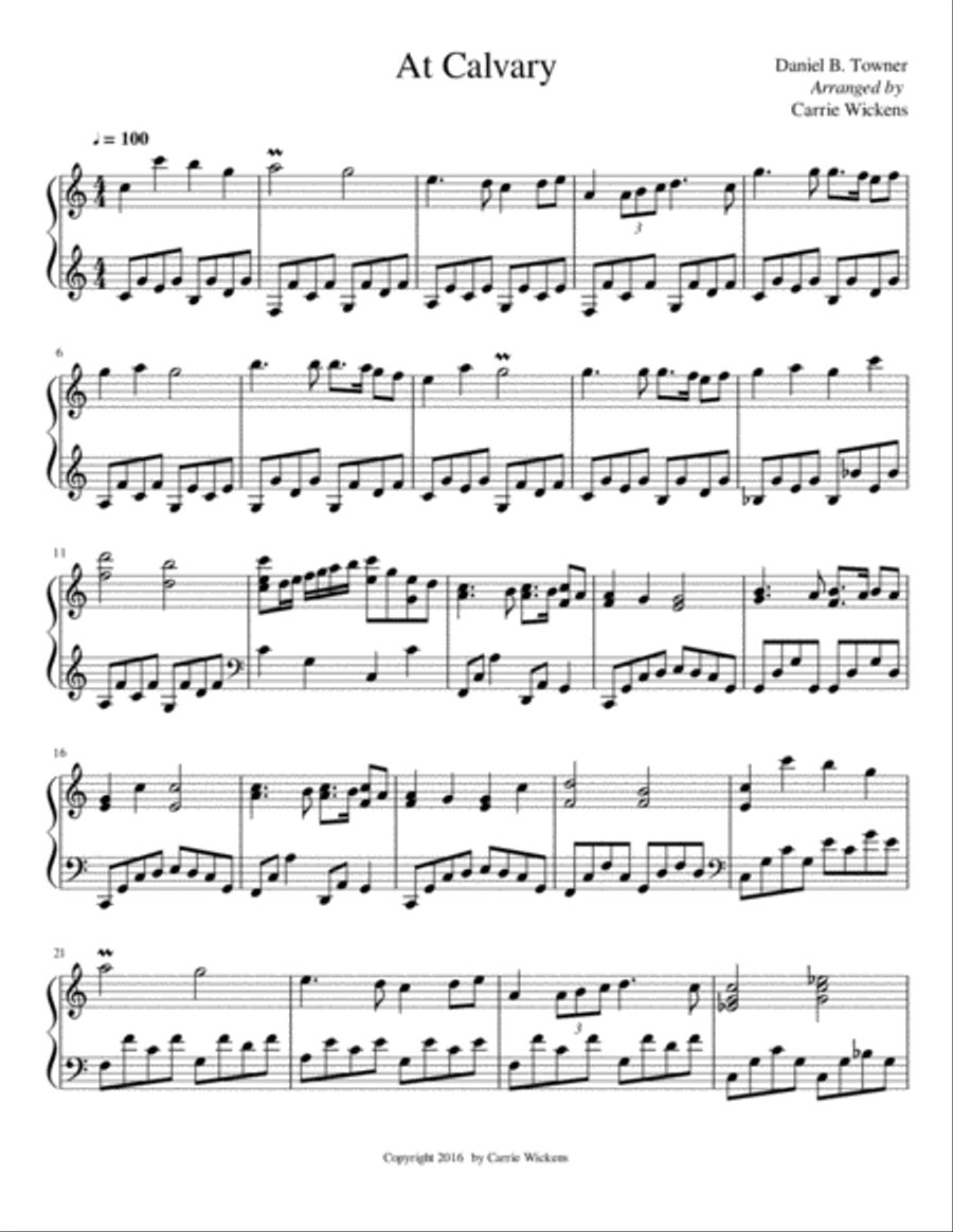At Calvary Piano Solo scores gallery preview page 1