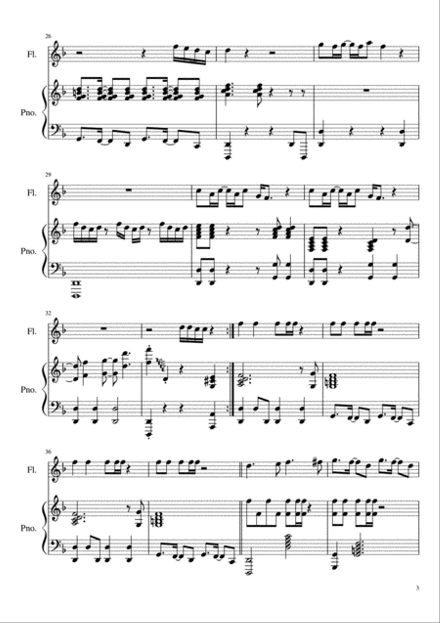 Uptown Funk Flute Solo scores gallery preview page 3