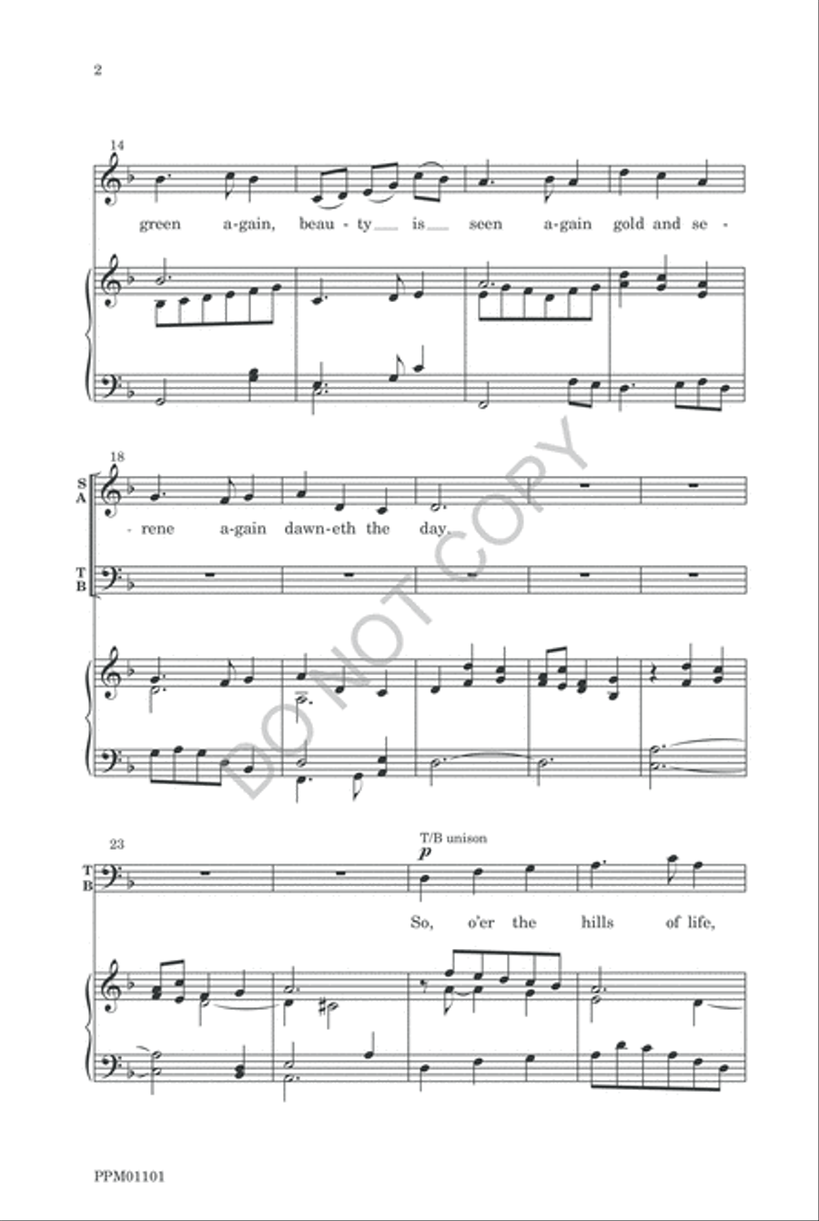 High O'er the Lonely Hills 4-Part scores gallery preview page 5