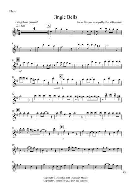 Jingle Bells (Jazzy Style!) for Flute and Cello Duet image number null
