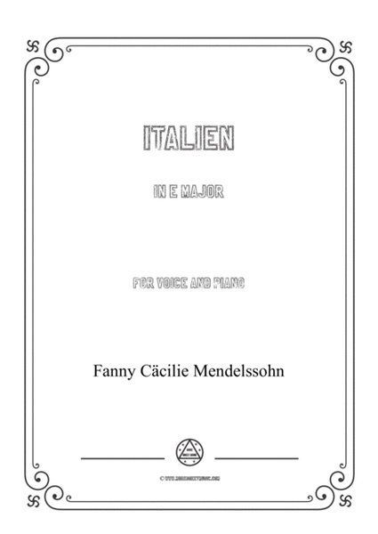 Fanny Hensel-Italien in E Major,for voice and piano image number null