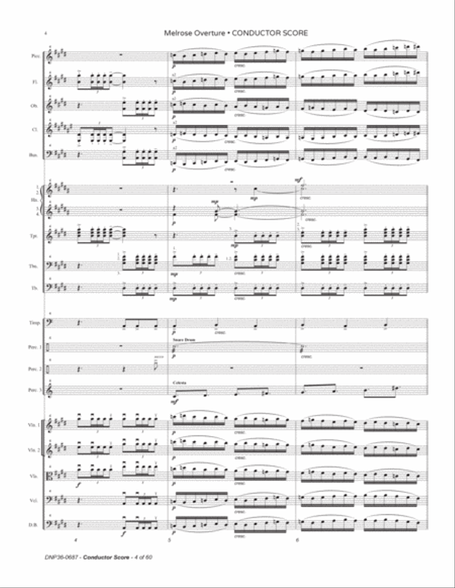 Melrose Overture • Conductor Score and Parts • Matt Johnson Full Orchestra scores gallery preview page 4