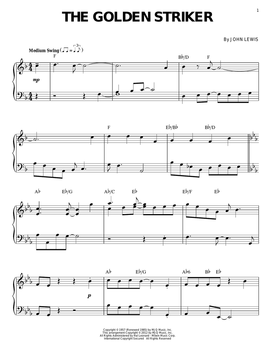 The Golden Striker (arr. Brent Edstrom) Piano Solo scores gallery preview page 1