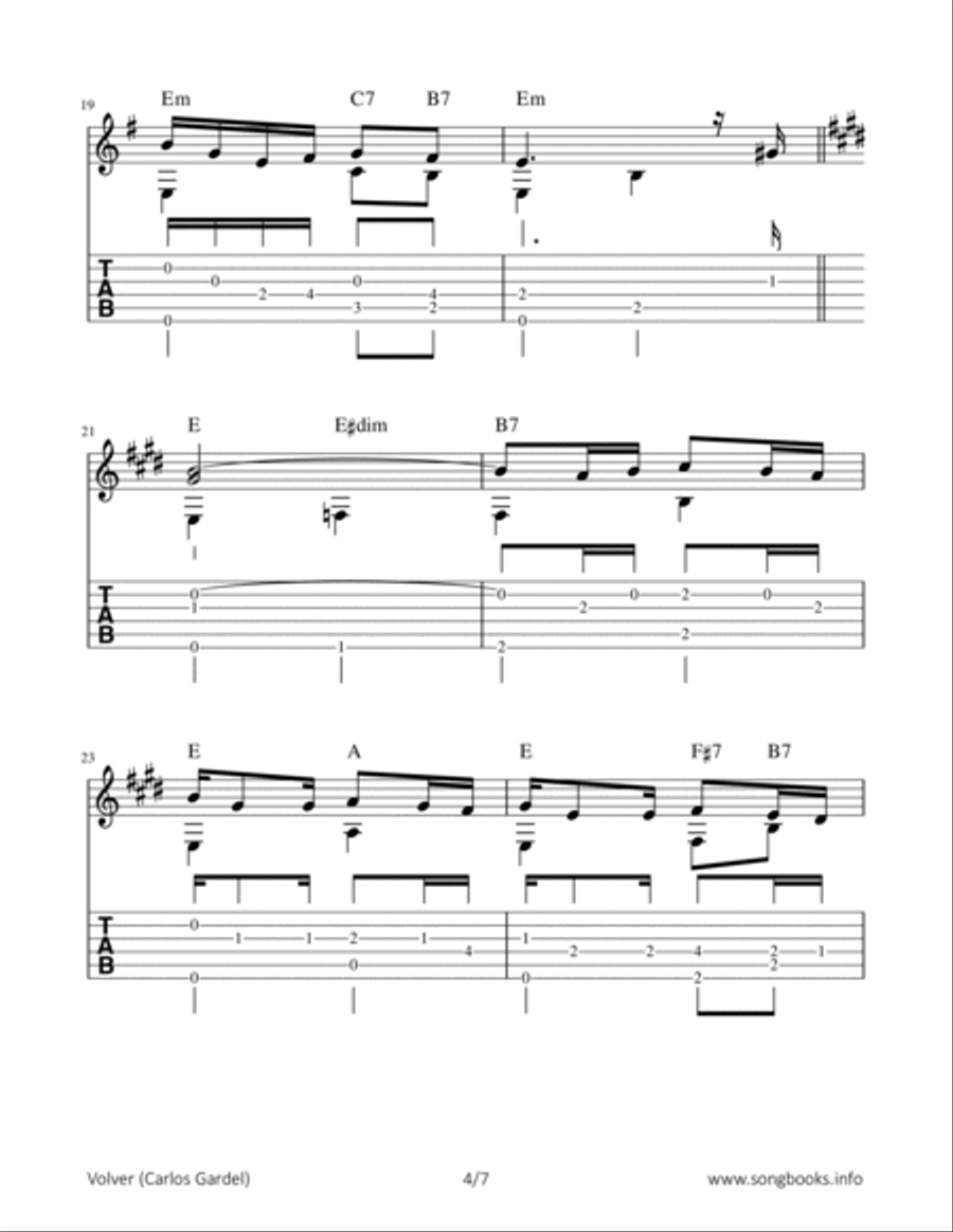 Volver Acoustic Guitar scores gallery preview page 4