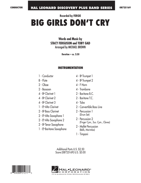Big Girls Don't Cry - Full Score