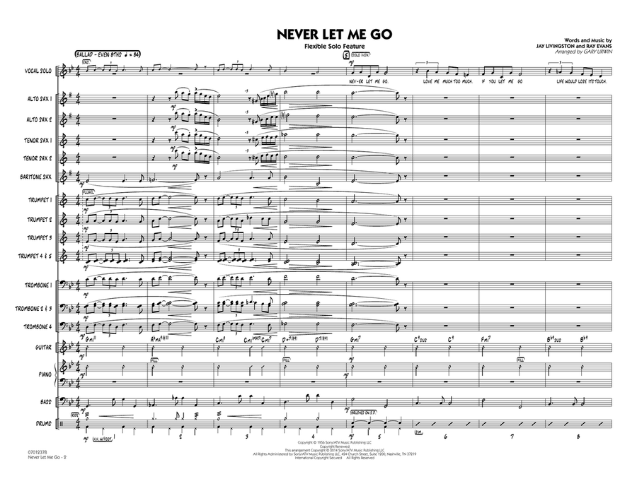Never Let Me Go (Flexible Solo Feature) - Conductor Score (Full Score) Jazz Ensemble scores gallery preview page 2