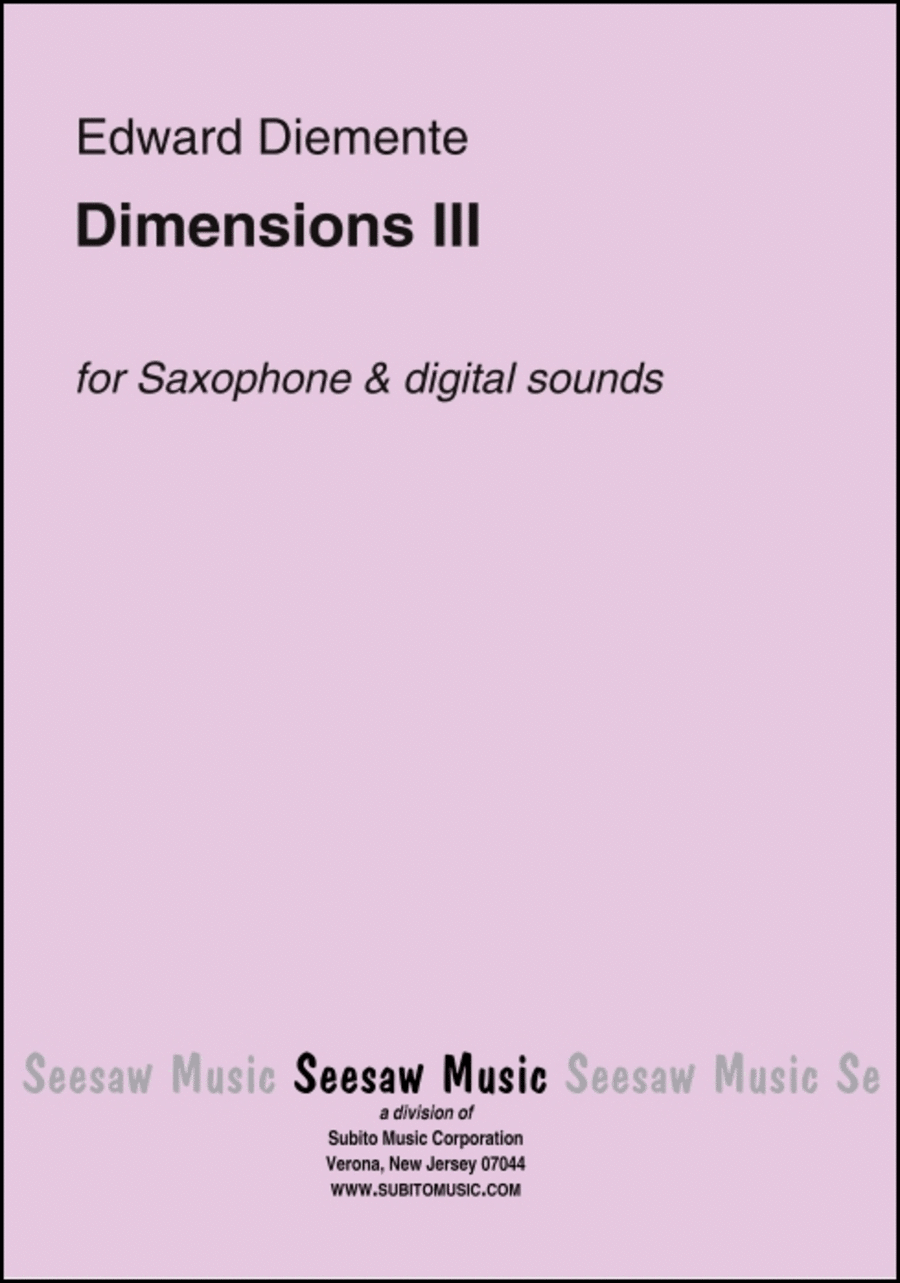 Dimensions III Saxophone scores gallery preview page 1