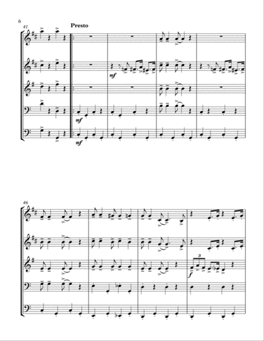 THE PEARLS. composer JELLY ROLL MORTON. arrenged by KHUUSHAAN BATZAYA Brass Ensemble scores gallery preview page 6