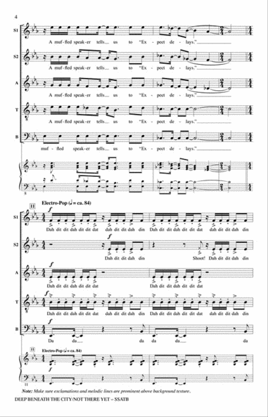 Deep Beneath the City/Not There Yet SSATB scores gallery preview page 4