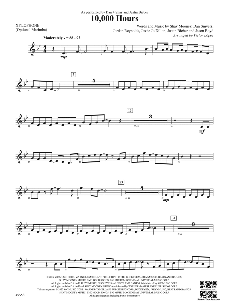 10,000 Hours: Mallets Concert Band scores gallery preview page 1