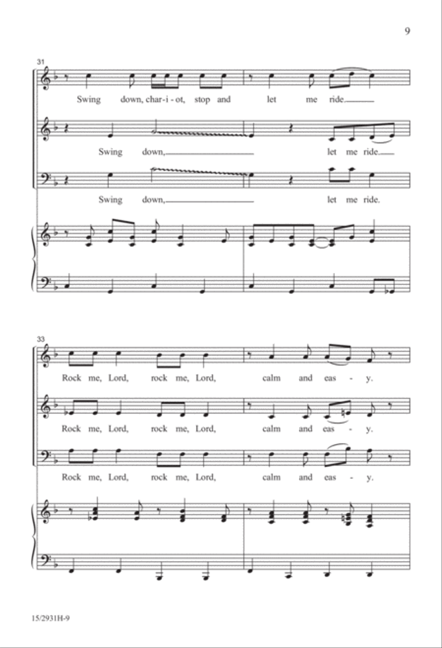 Swing Down, Ezekiel! 3-Part scores gallery preview page 9
