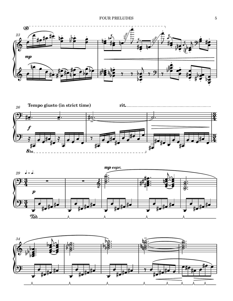 Four Preludes Piano Solo scores gallery preview page 5