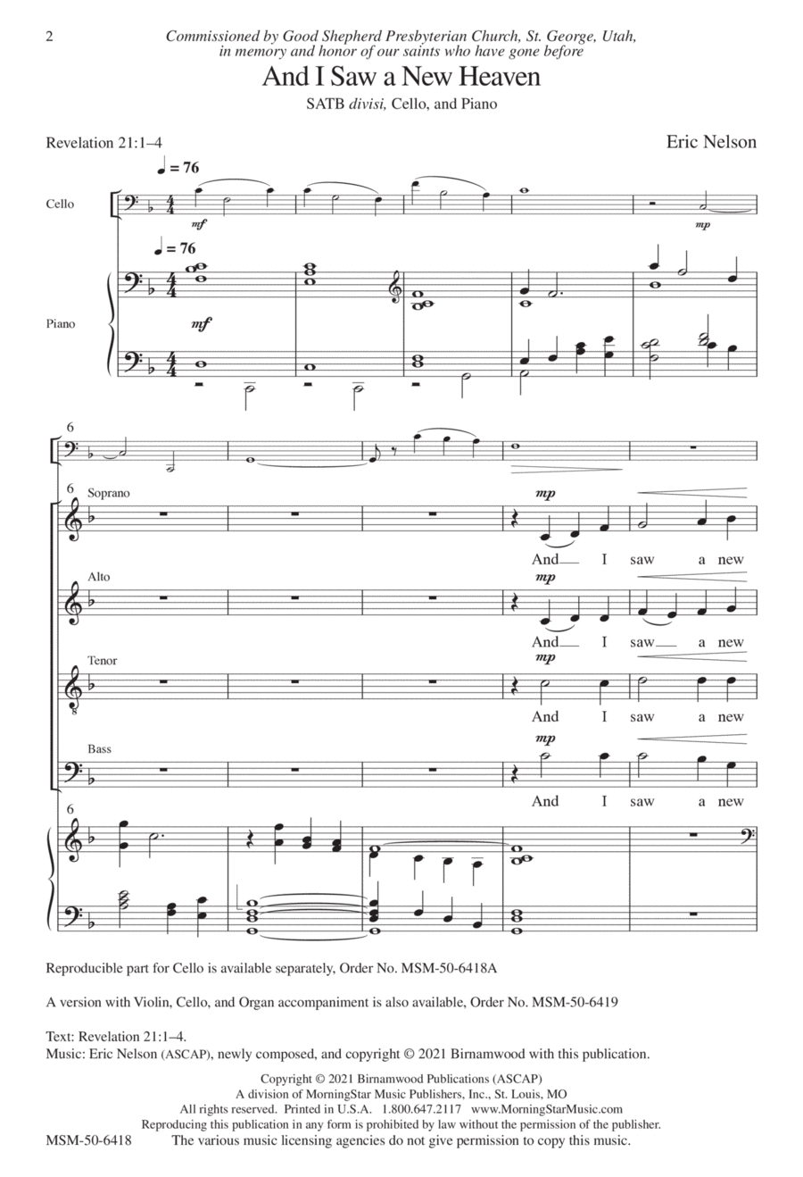 And I Saw a New Heaven And I Saw a New Heaven Divisi scores gallery preview page 1
