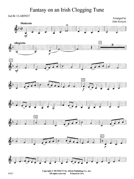 Fantasy on an Irish Clogging Tune: 2nd B-flat Clarinet