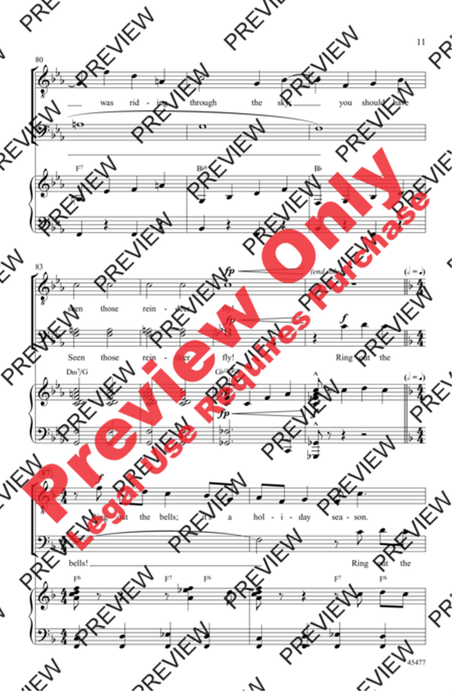 Kay Thompson's Jingle Bells Men's Choir scores gallery preview page 11