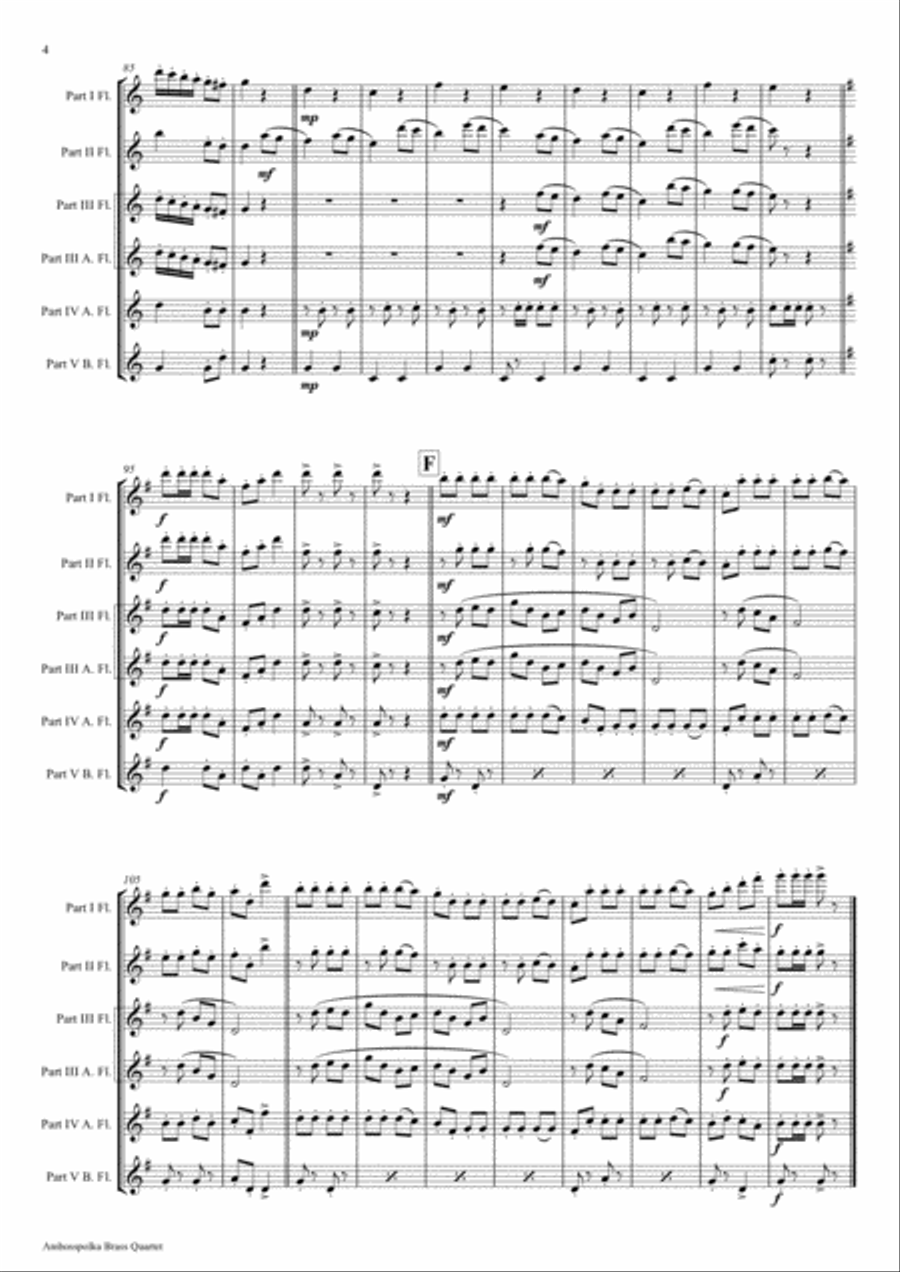 Amboss-Polka - German Polka - Oktoberfest - Flute Quintet Woodwind Ensemble scores gallery preview page 4