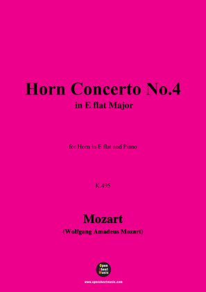 W. A. Mozart-Horn Concerto No.4,for Horn in E flat and Piano