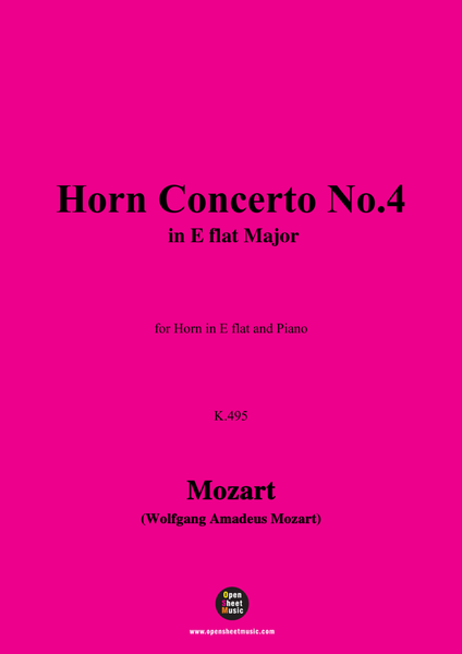 W. A. Mozart-Horn Concerto No.4,for Horn in E flat and Piano image number null