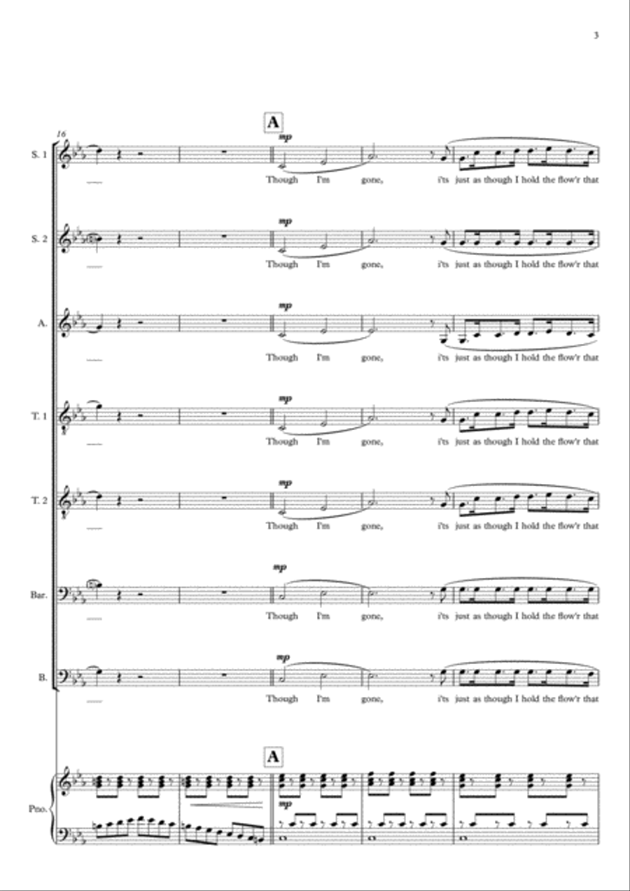 Teo Torriatte (let Us Cling Together) 4-Part scores gallery preview page 3