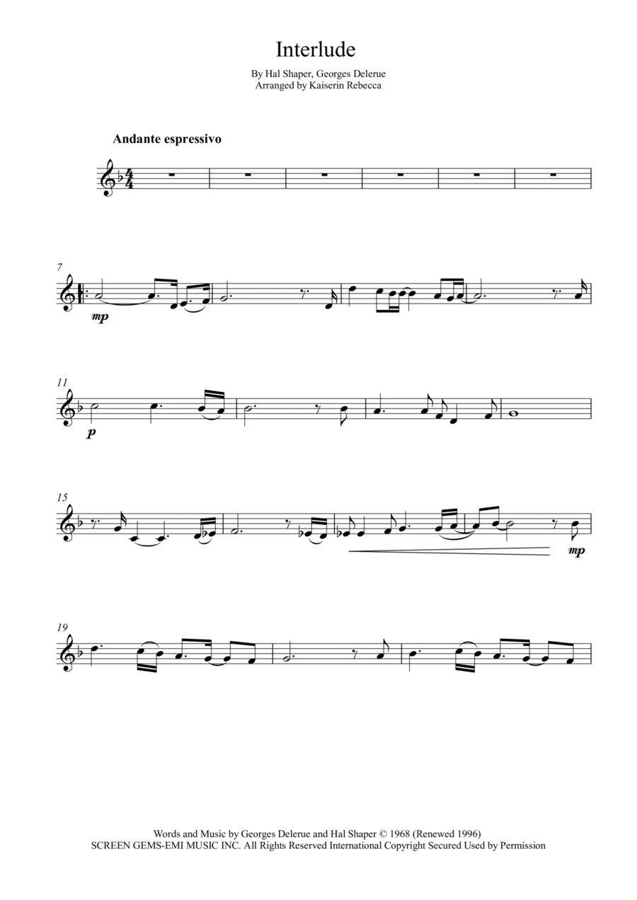 Interlude Interlude Violin Solo scores gallery preview page 1