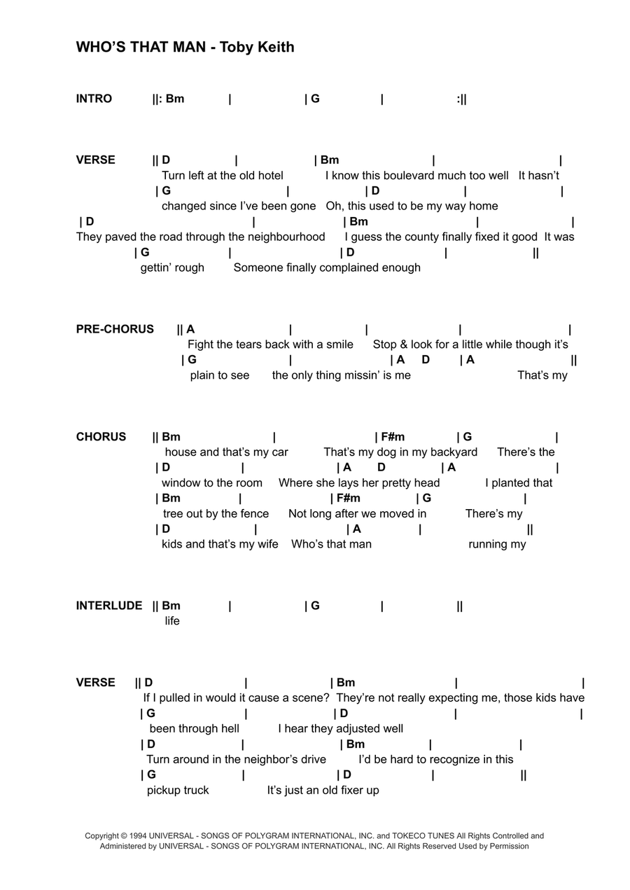 Who's That Man Acoustic Guitar scores gallery preview page 1