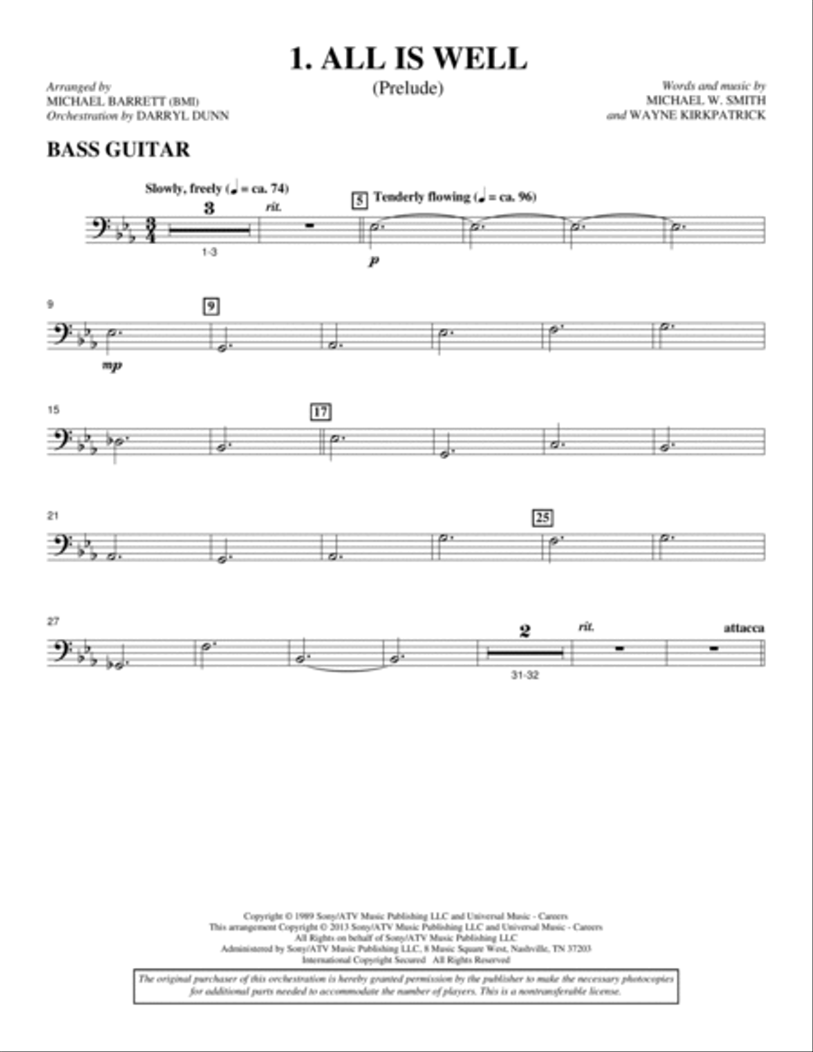 All Is Well - Bass All Is Well - Bass Choir scores gallery preview page 2