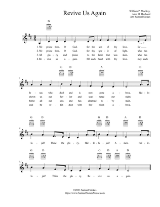 Revive Us Again - vocal lead sheet with chords