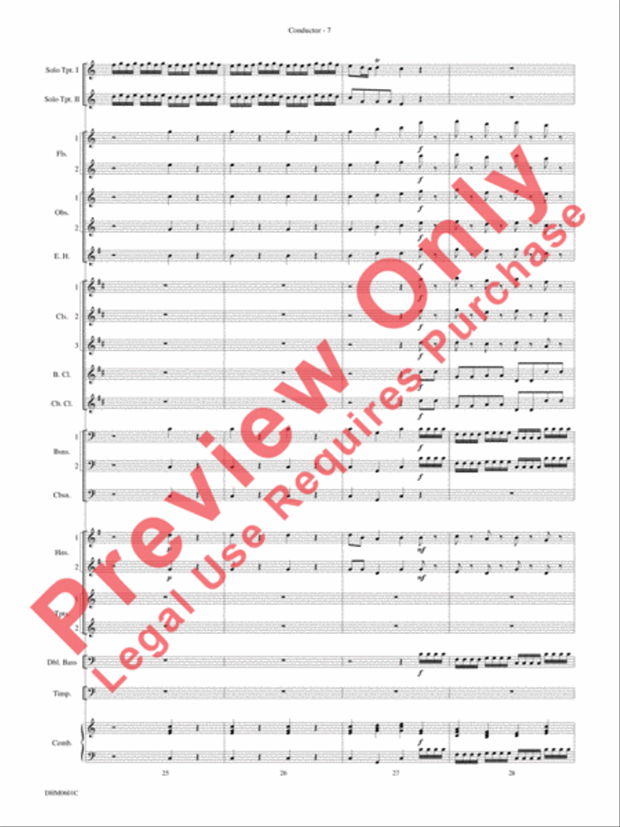 Concerto in C Major for Two Trumpets (I. Allegro, II. Largo, III. Allegro) Concert Band scores gallery preview page 11