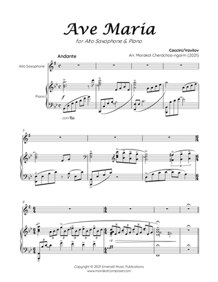 AVE MARIA Caccini for Alto Saxophone & Piano