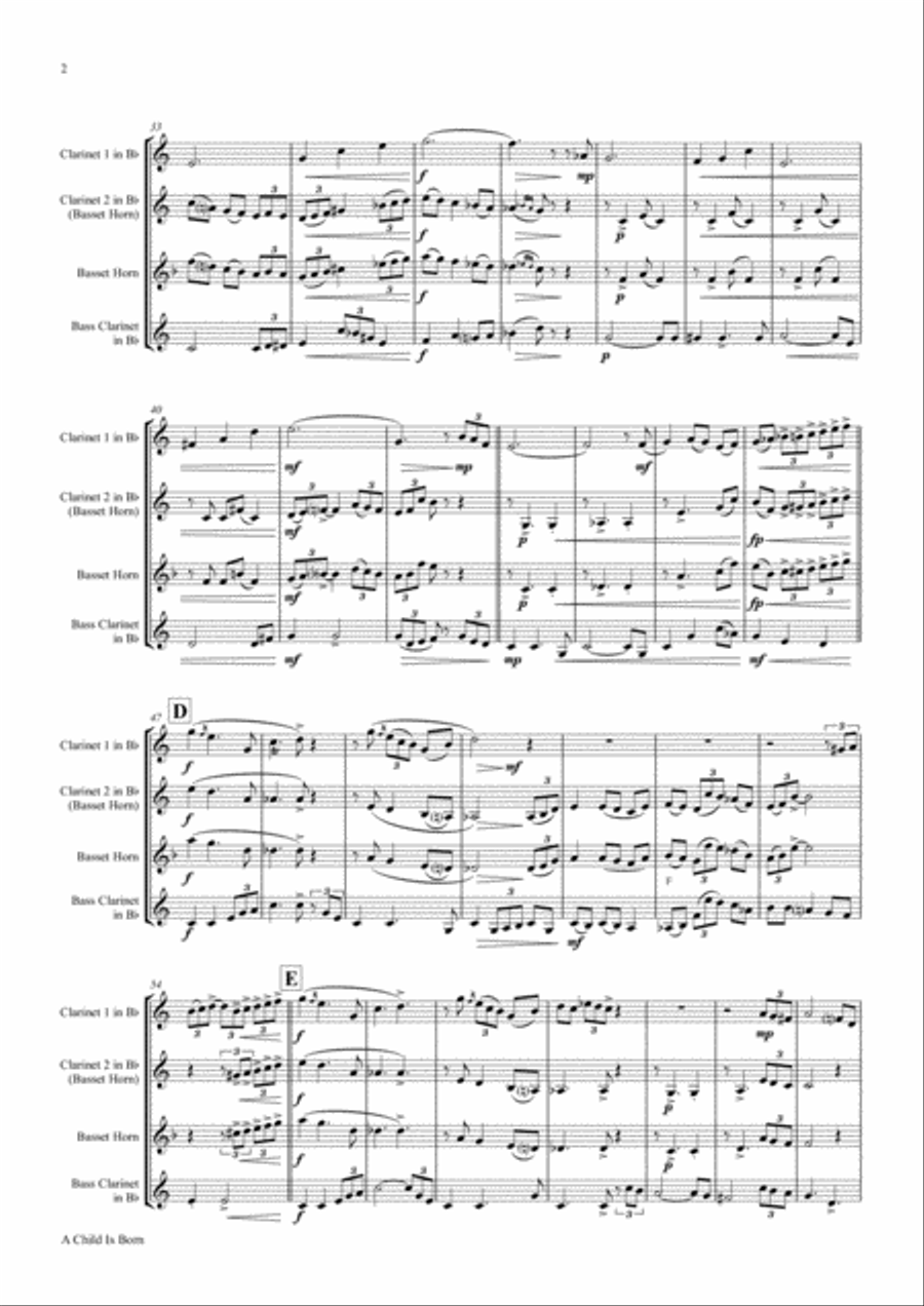 A Child Is Born Clarinet Trio scores gallery preview page 2