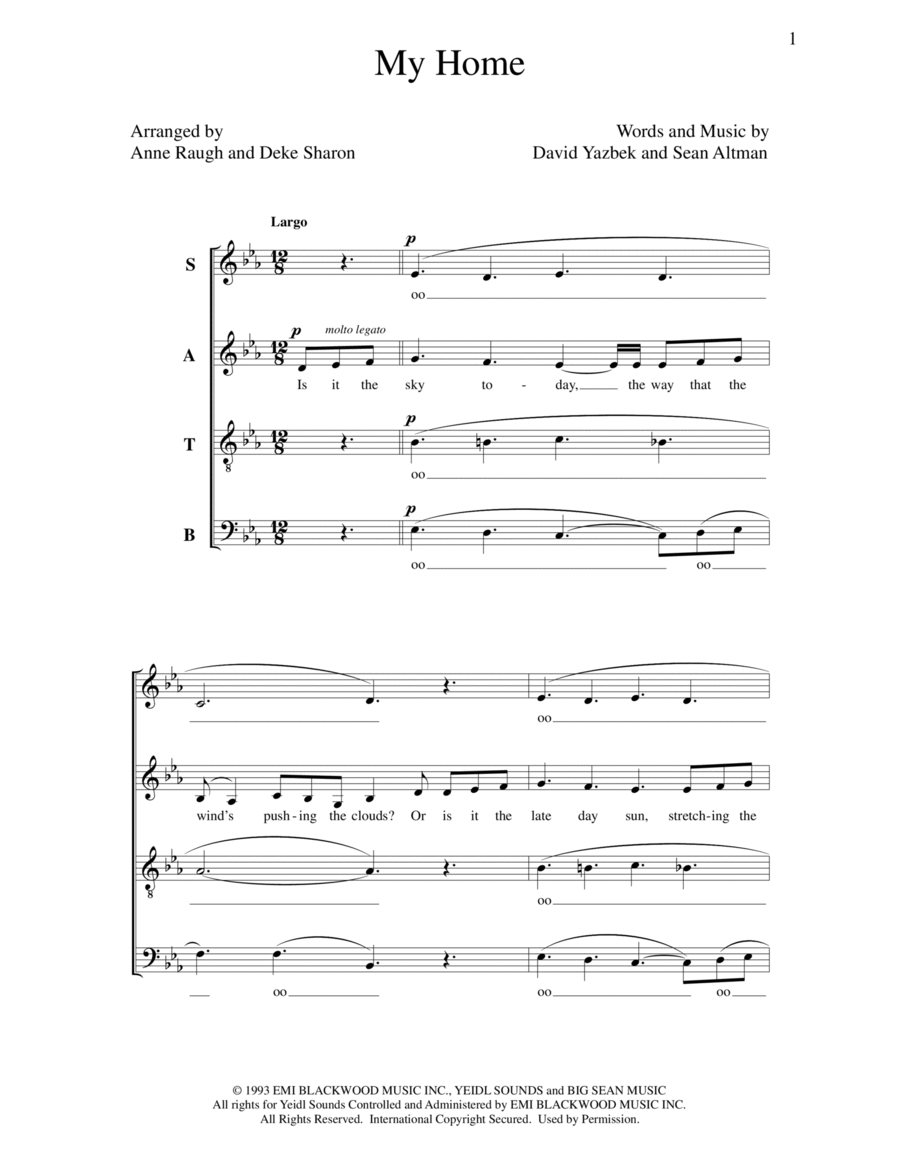 My Home 4-Part scores gallery preview page 1
