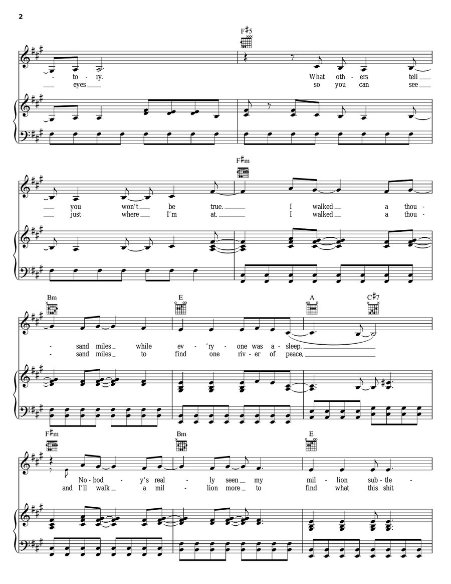 Autobiography Piano, Vocal, Guitar scores gallery preview page 2