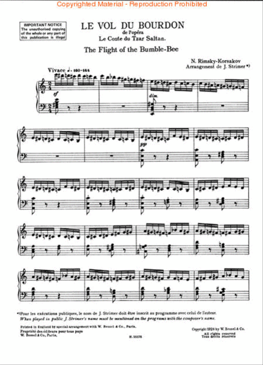 The Flight of the Bumble Bee Piano Solo scores gallery preview page 2