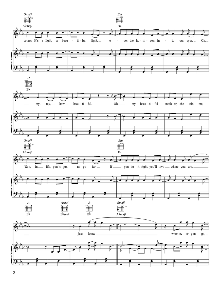 93 Million Miles Piano, Vocal, Guitar scores gallery preview page 2