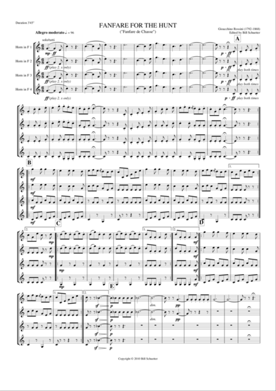 Fanfare for the Hunt Horn scores gallery preview page 2
