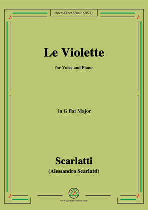Scarlatti-Le Violette in G flat Major,from Pirro e Demetrio,for Voice&Piano