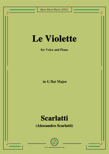 Scarlatti-Le Violette in G flat Major,from Pirro e Demetrio,for Voice&Piano image number null