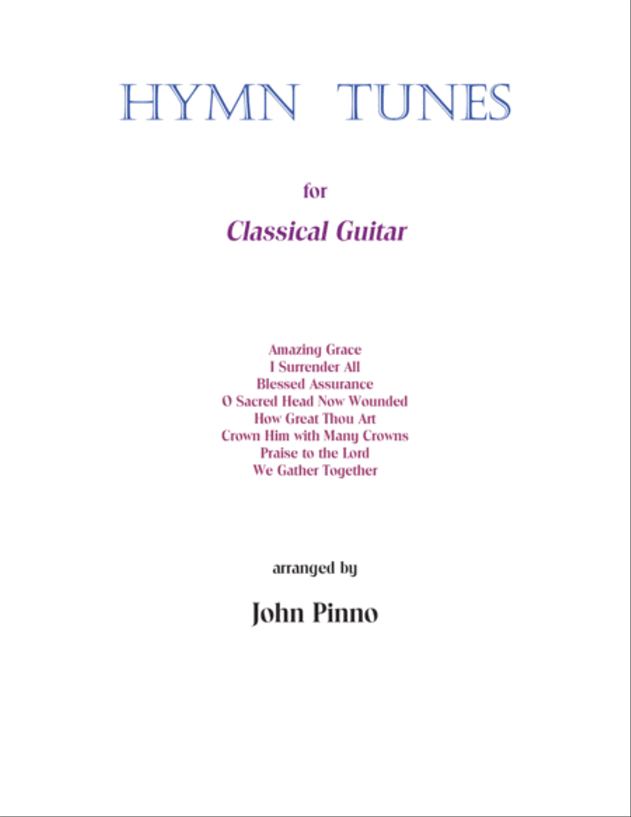 Hymn Tunes for classical guitar Acoustic Guitar scores gallery preview page 1