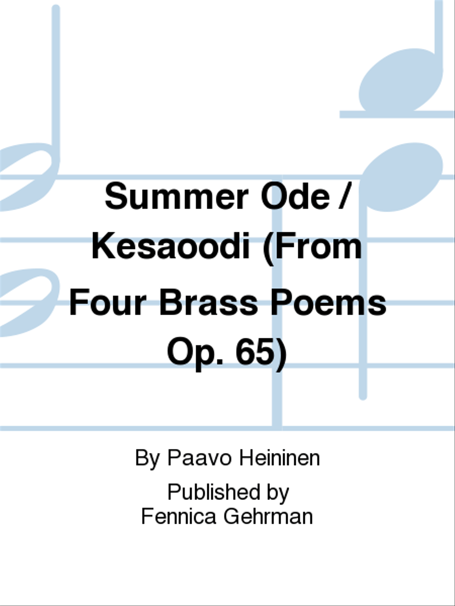 Summer Ode (from Four Brass Poems Op. 65) / Kesäoodi Tuba scores gallery preview page 1