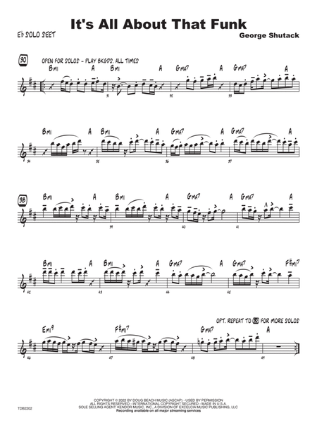 It's All About That Funk - Eb Solo Sheet